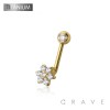  INTERNALLY THREADED IMPLANT GRADE TITANIUM CZ FLOWER VCH BARBELL CHRISTINA